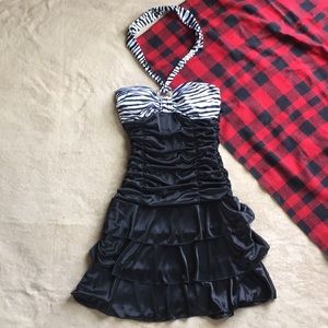 Zebra Print accented Cocktail Dress
